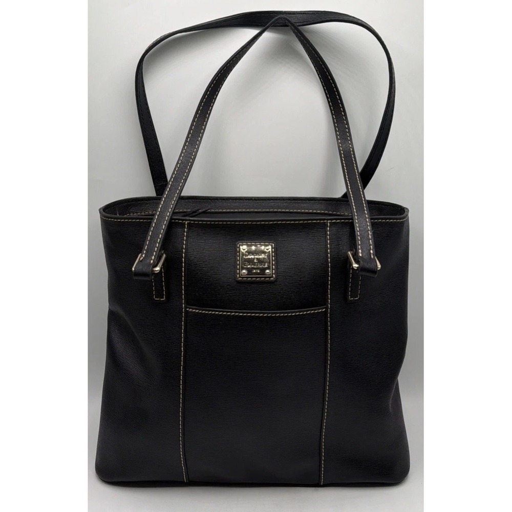 Dooney & Bourke Lexington Shopper Tote Black Pebbled Leather w/Zipper Closure